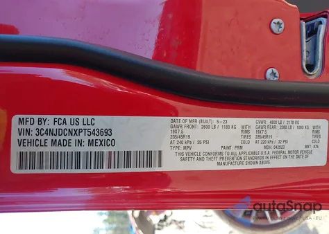 2023 Jeep Compass (Red) Edition 4X4 from USA, damaged, VIN 3C4NJDCNXPT543693